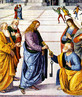 Cristo entrega as chaves do cu a Pedro (Perugino, Capela Sistina).<br><br>Palavras-chave: So Pedro. Jesus Cristo. Cristianismo. Catlico.