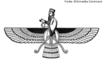 O Faravahar (ou Ferohar), representao da alma humana antes do nascimento e depois da morte,  um dos smbolos do zoroastrismo. <br><br> Palavras-chave: Faravahar, smbolos, zoroastrismo, vida e morte